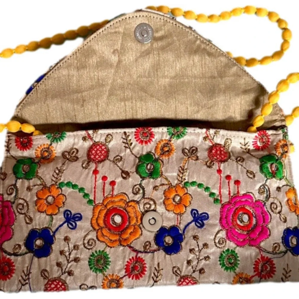 EUC RB Handicraft Fancy Silk Handicrafts Handmade Designer Purse/Sling Bag